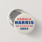 Wahl Kamala Harris 2024 Pinback Button (Vorne & Hinten)