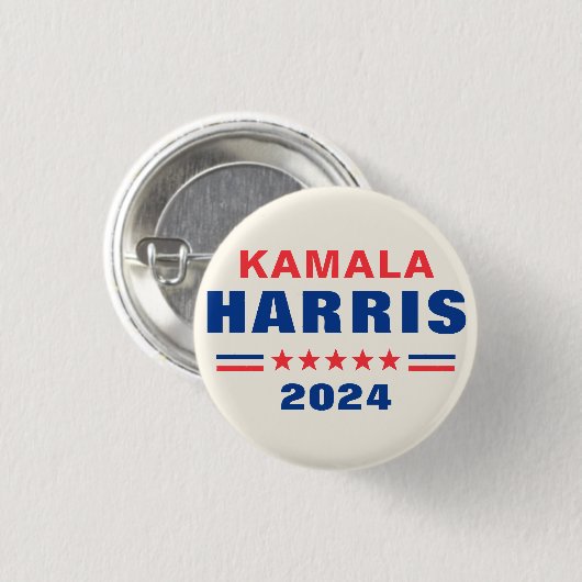 Wahl Kamala Harris 2024 Pinback Button (Vorne & Hinten)