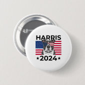 Wahl Kamala Harris 2024 Pitbull Dog Usa F Button (Vorne & Hinten)