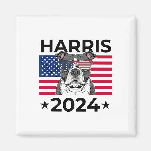 Wahl Kamala Harris 2024 Pitbull Dog Usa F Magnet (Vorne)