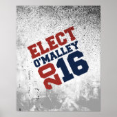 Wahl O'Malley 2016 Neon Design Poster (Vorne)