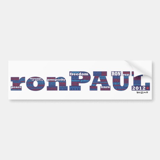 Wahl Ron Paul zum Präsidenten 2012 Autoaufkleber (Vorne)