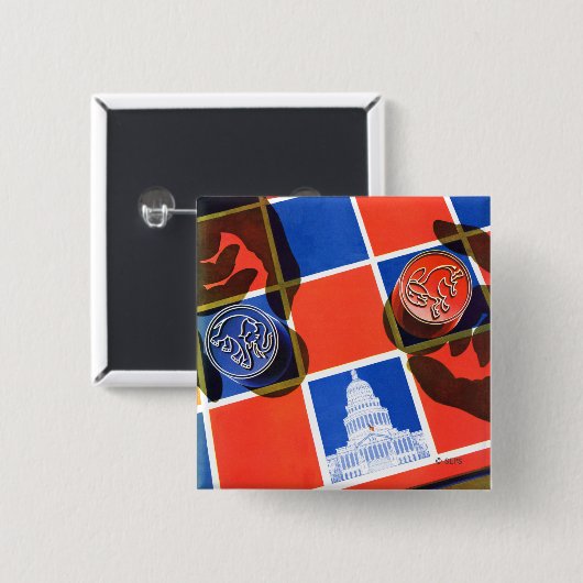 Wahl-Schachbrett Button (Vorne & Hinten)