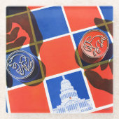 Wahl-Schachbrett Glasuntersetzer (Vorderseite)