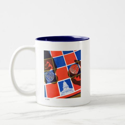 Wahl-Schachbrett Zweifarbige Tasse (Links)