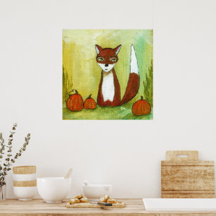 Wahl treffen Whimsical Woodland Fox Art Malerei Poster