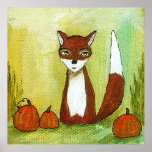 Wahl treffen Whimsical Woodland Fox Art Malerei Poster