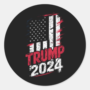 Wahl TRUMP 2024 USA Vintage-Flagge Runder Aufkleber