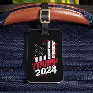 Wahl TRUMP 2024 Vintage Flagge der USA Gepäckanhänger