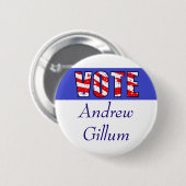 Wahl von Andrew Gillum Button (Vorne & Hinten)