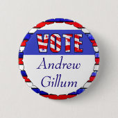 Wahl von Andrew Gillum Button (Vorderseite)
