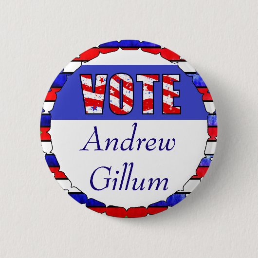 Wahl von Andrew Gillum Button (Vorderseite)