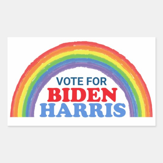 Wahl von Biden Harris Rainbow LGBTQ Rechteckiger Aufkleber (Vorderseite)