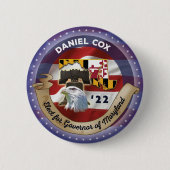 Wahl von Daniel Cox zum Gouverneur von Maryland Button (Vorderseite)