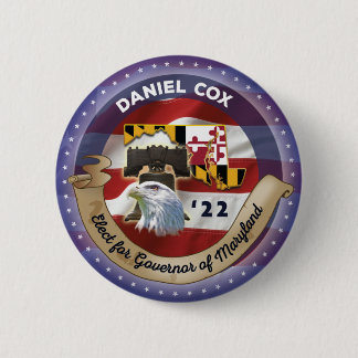 Wahl von Daniel Cox zum Gouverneur von Maryland Button