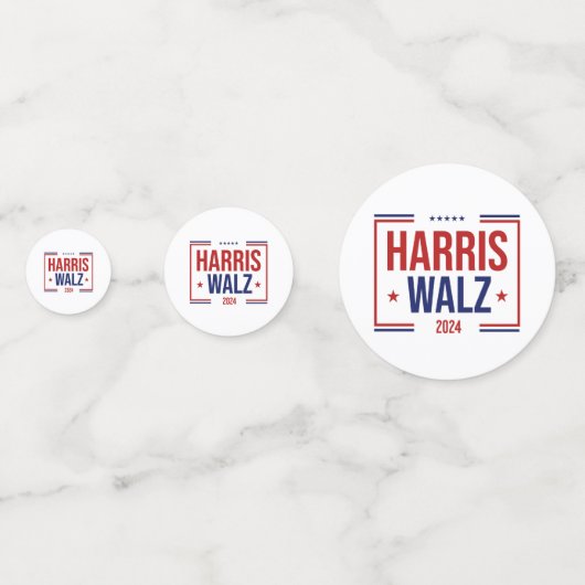 Wahl von Harris Walz Konfetti (Rückseiten)