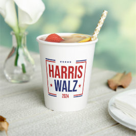 Wahl von Harris Walz Pappbecher