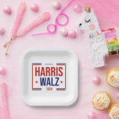 Wahl von Harris Walz Pappteller (Party)