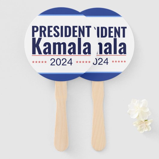 Wahl von Präsident Kamala 2024 Fächer (Vorne und Hinten)