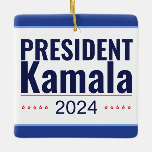 Wahl von Präsident Kamala 2024 Keramikornament (Vorderseite)