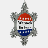Wahl von Raphael Warnock zum US-Senat 2022 Schneeflocken Zinn-Ornament (Links)