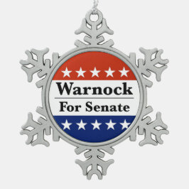 Wahl von Raphael Warnock zum US-Senat 2022 Schneeflocken Zinn-Ornament