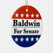 Wahl von Tammy Baldwin zum Senat 2024 Keramik Ornament (Rechts)