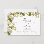 Wahl zwischen Grün und Beige Hochzeitsmahlzeiten u RSVP Karte (Vorderseite)