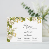 Wahl zwischen Grün und Beige Hochzeitsmahlzeiten u RSVP Karte (Stehend Vorderseite)