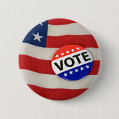 Wahlabstimmung auf US-Flagge Button (Vorderseite)