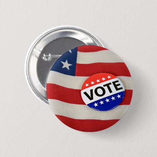 Wahlabstimmung auf US-Flagge Button (Vorne & Hinten)
