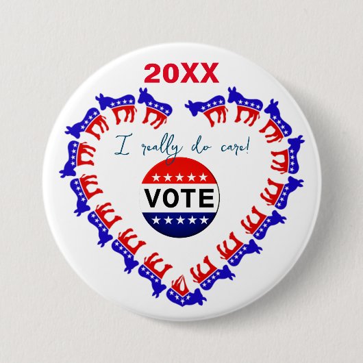 Wahlabstimmung Demokratisch 2024 Button (Vorderseite)