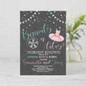 Wahlausfälle oder Tutus Gender Reveal Party Einladung (Stehend Vorderseite)