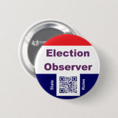 Wahlbeobachter, mit staatlichen Regeln Button (Vorne & Hinten)