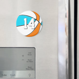 Wähle BELIEBIGE Teamfarben mit Trikotnummer Basket Magnet