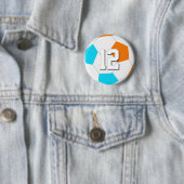 Wähle BELIEBIGE Teamfarben mit Trikotnummer Fußbal Button (Beispiel)