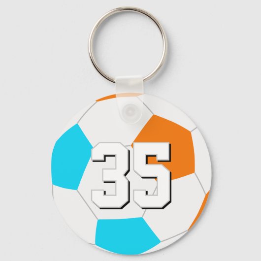 Wähle BELIEBIGE Teamfarben mit Trikotnummer Fußbal Schlüsselanhänger (Vorderseite)