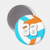 wähle BELIEBIGE Teamfarben mit Trikotnummer Volley Magnet (Vorderseite/Rückseite)