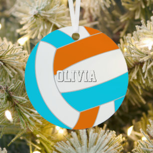 wähle BELIEBIGE Teamfarben mit Trikotnummer Volley Ornament Aus Metall
