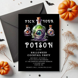 Wähle Dein Gift Halloween Cocktailparty Einladung