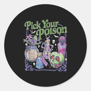 Wähle Dein Gift, Vintage Prinzessin Halloween Runder Aufkleber