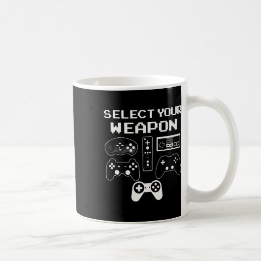 Wähle Dein Waffe Spaß Videospiel-Shirt Controller Kaffeetasse (Rechts)
