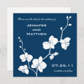 Wähle Deine eigene Farbe! Orchideen Save the Date (Vorne/Hinten)