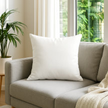 Wähle Deine Farbe | Weißes Schlichtes Kissen in Vo