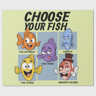 Wähle deinen lustigen Fisch Geschenkpapier