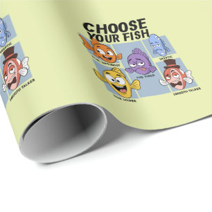 Wähle deinen lustigen Fisch Geschenkpapier