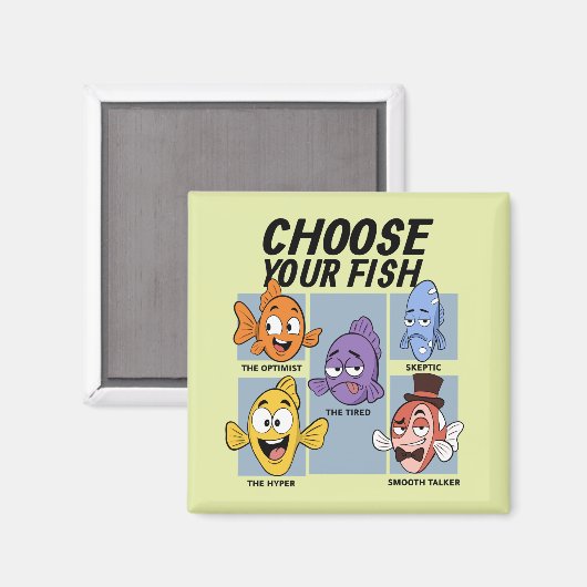 Wähle deinen lustigen Fisch Magnet (Vorderseite/Rückseite)
