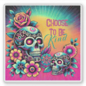 Wähle einen freundlichen, farbenfrohen Schädel Aufkleber (Vorderseite)