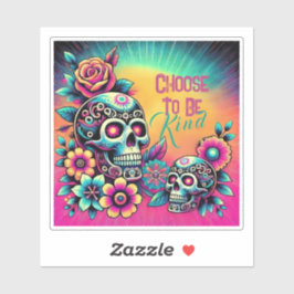 Wähle einen freundlichen, farbenfrohen Schädel Aufkleber