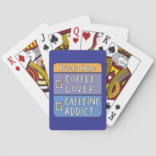 Wähle eins - Kaffee oder Koffein Spielkarten (Rückseite)